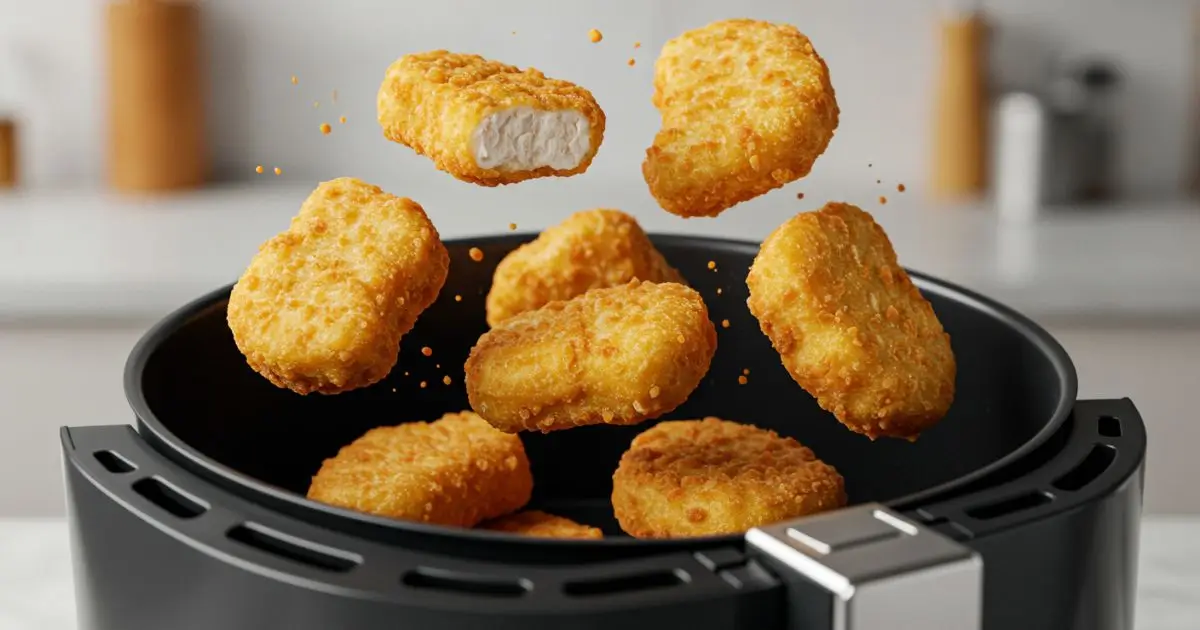 Gefrorene Chicken Nuggets Heißluftfritteuse