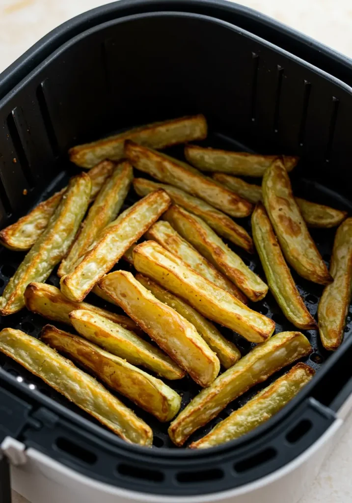 Kohlrabi Pommes in der Heißluftfritteuse