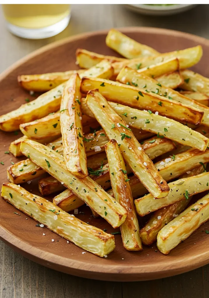 Kohlrabi Pommes in der Heißluftfritteuse