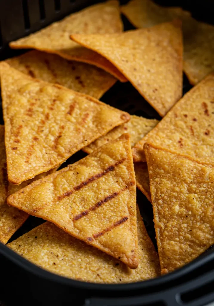 Überbackene Tortilla Chips Heißluftfritteuse