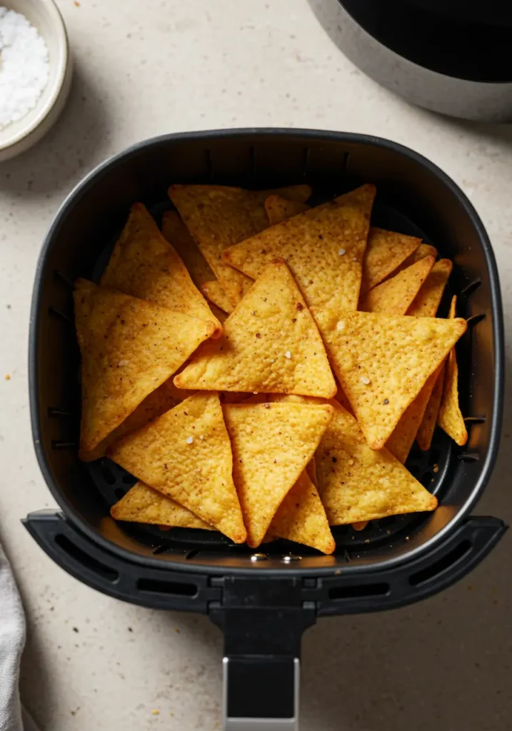 Überbackene Tortilla Chips Heißluftfritteuse
