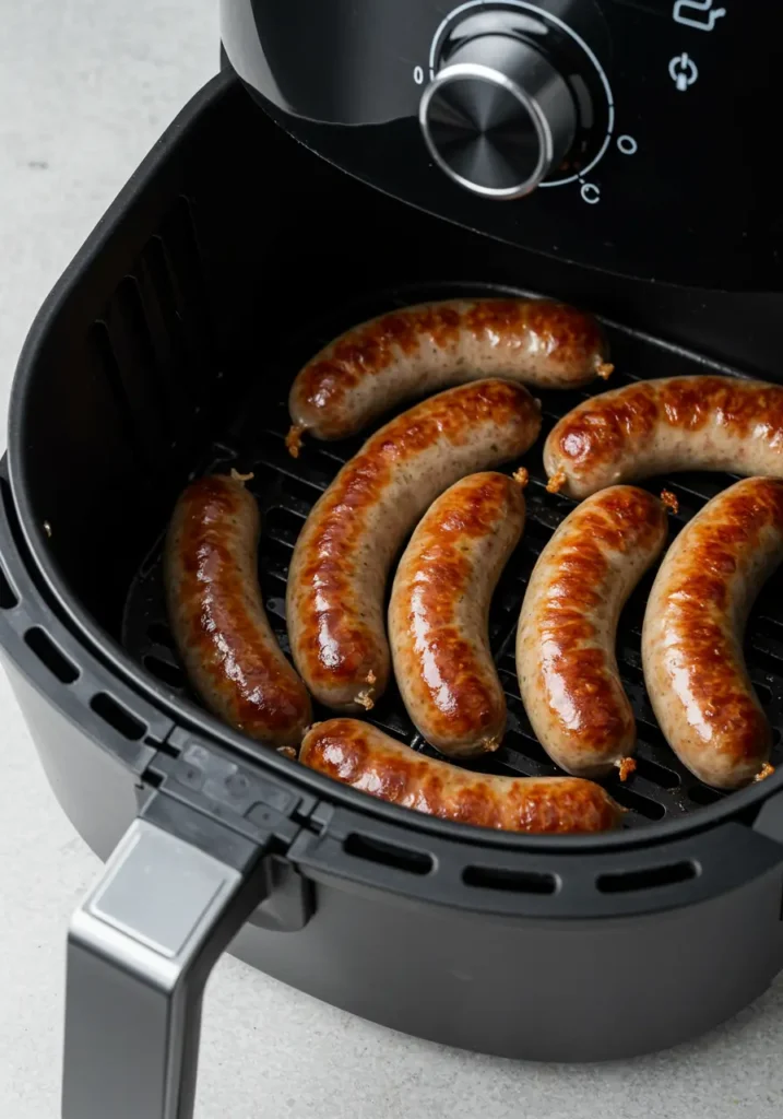 So gelingt grobe Bratwurst in der Heißluftfritteuse: Finde hier Garzeit, Temperatur und einfache Tipps für ein knuspriges Ergebnis – ganz ohne Grill.