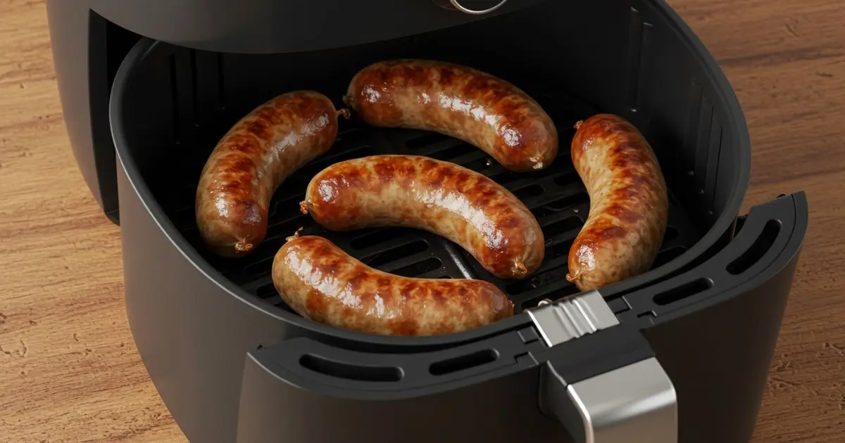 So gelingt grobe Bratwurst in der Heißluftfritteuse: Finde hier Garzeit, Temperatur und einfache Tipps für ein knuspriges Ergebnis – ganz ohne Grill.