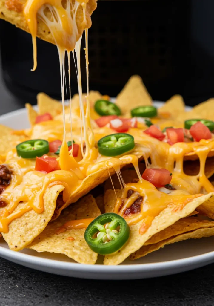 Nachos mit Käse überbacken Airfryer