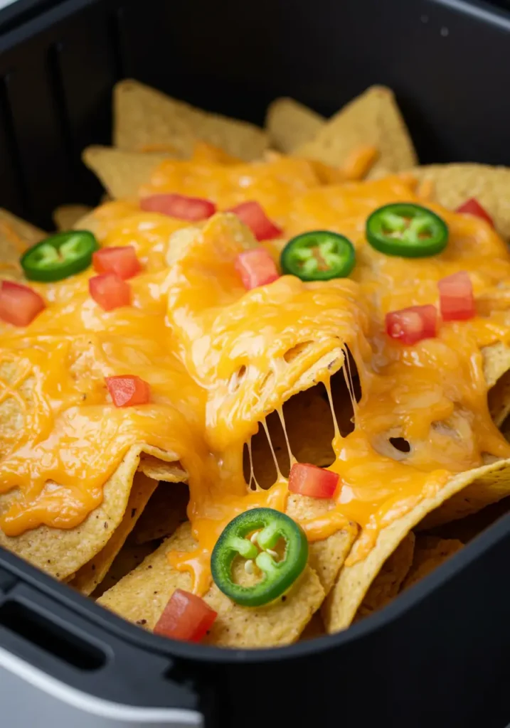 Nachos mit Käse überbacken Airfryer