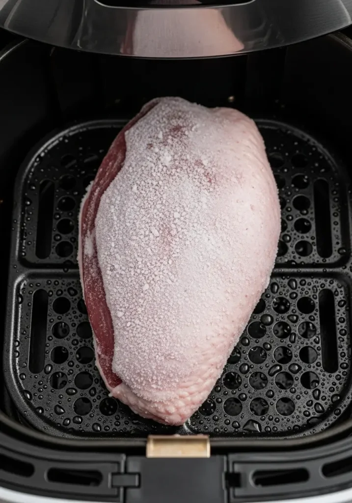gefrorenen Entenbrust im Airfryer