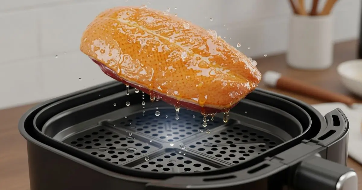 gefrorenen Entenbrust im Airfryer