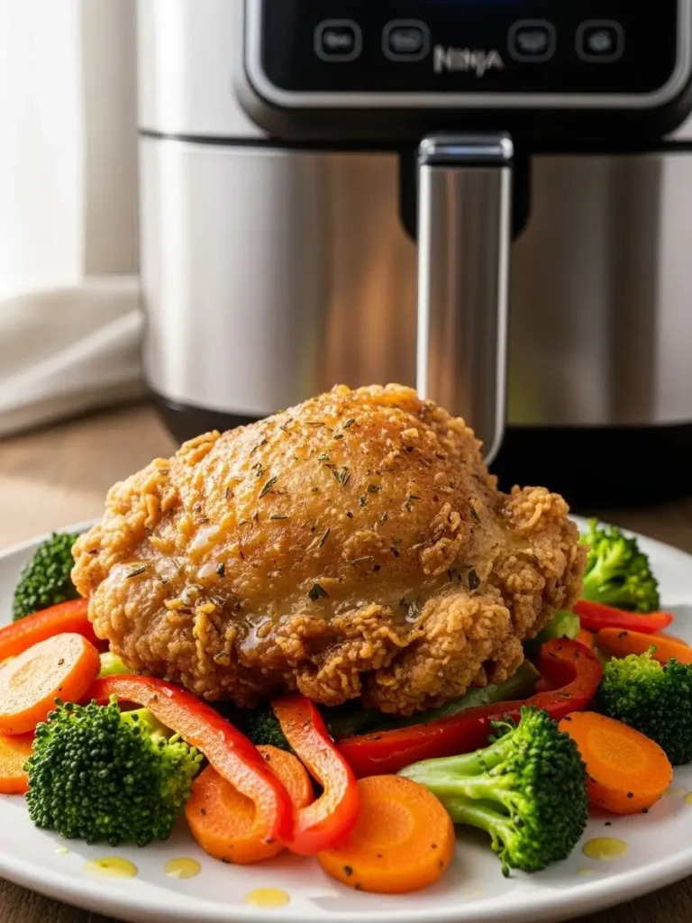 Knuspriges Hähnchen mit Gemüse Perfekte Ninja Foodi FlexDrawer 10.4L Heißluftfritteuse AF500DE Rezepte